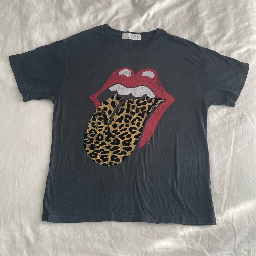 Daydreamer X Free People Rolling Stones Leopard Tongue Graphic Tee - Picture 4 of 5